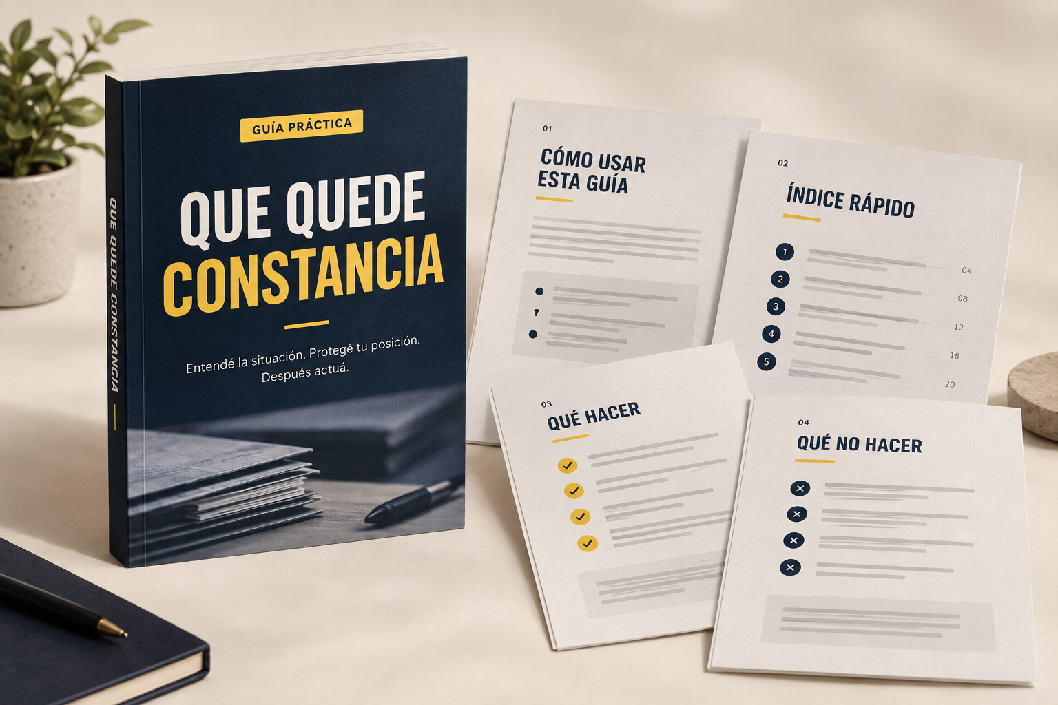 Portada y páginas interiores del ebook Que quede constancia